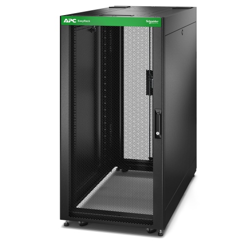 Easy Rack 600mm  24U  1000mm, com teto, painel lateral, rodas, pés e 4 suportes, sem fundo, preto