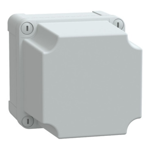 ABS box IP66 IK07 RAL7035 Int.H105W105D125 Ext.H116W116D133 Opaque cover H80