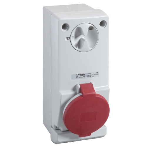 Unika interlocked socket - 32 A - 2P  E - 380...415 V AC - IP44 - wall