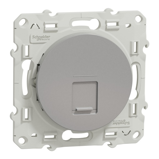 Odace - Tomada RJ45 simples - cat.5 - UTP - Alumínio