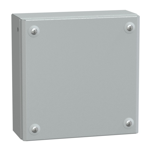 Metal industrial box plain door H200xW200xD80 IP66 IK10 RAL 7035