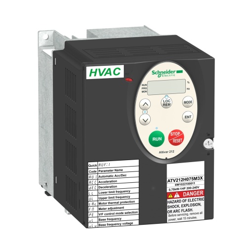 Variador de velocidade ATV212 - 0.75kW - 1hp - 480V - 3ph - EMC - IP21