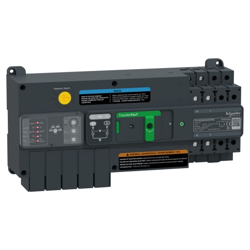 TransferPacT Automatic, 32A, 230VAC, 2P, rotativo, tamanho de 100A