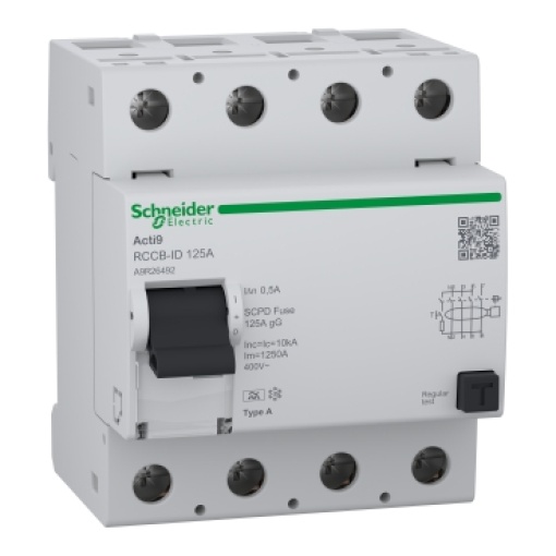 Interruptor diferencial 4P 125A, 500mA, 400 V classe A
