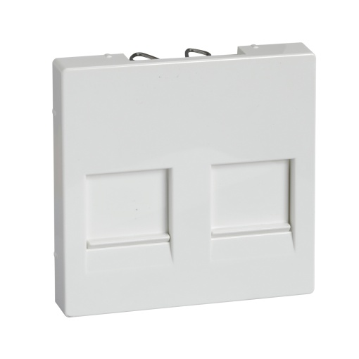 M-Elegance - Centro de tomada RJ45 para ligadores com tampa deslizante - Branco brilhante