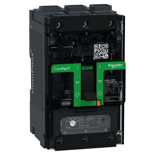 ComPacT DISJUNTOR NSXm160E 16kA CA 3P 125A TMD ELINK
