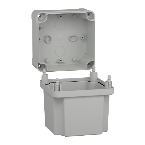ABS box IP66 IK07 RAL7035 Int.H105W105D125 Ext.H116W116D133 Opaque cover H80