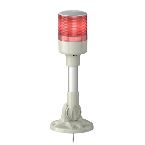 Baliza de sinalização monolítica, Harmony fácil XVG, 60mm, vermelho, luz intermitente, sinal sonoro, mont. tubo alum. curto e sup. em L, IP40,24VCACC