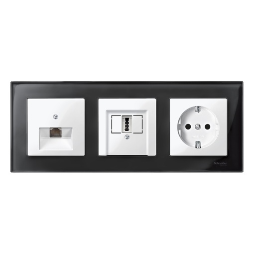 M-Elegance - Quadro 3 elementos - Vidro negro