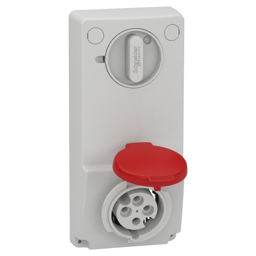 Unika interlocked socket - 16 A - 3P  E - 380...415 V AC - IP44 - panel