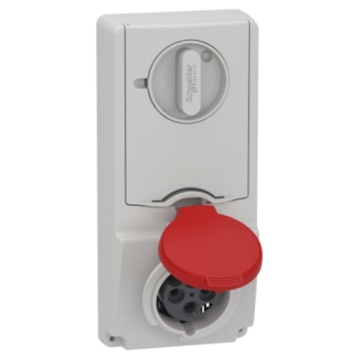Unika interlocked socket - 16 A - 3P  E - 380...415 V AC - IP44 - panel
