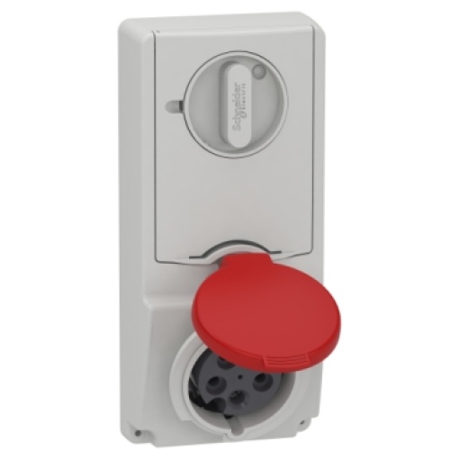 Unika interlocked socket - 16 A - 3P  N  E - 380...415 V AC - IP44 - panel