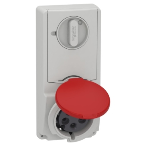 Unika interlocked socket - 32 A - 3P  N  E - 380...415 V AC - IP44 - panel