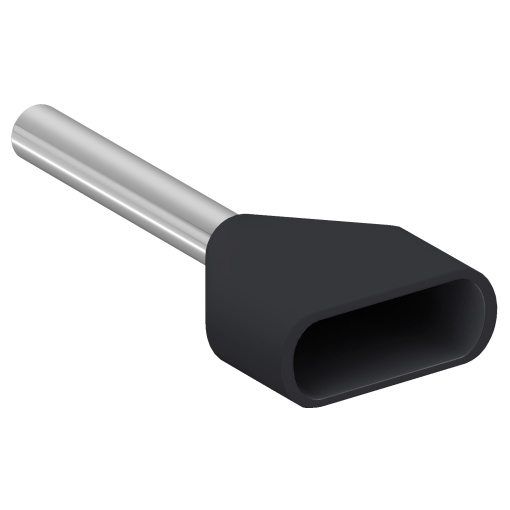 extremidade de cabo duplo isolada  tamanho médio  1,5 mm²- preto