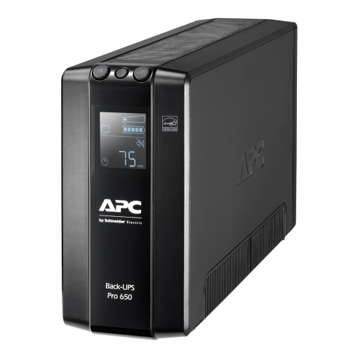 APC Back-UPS Pro, 650VA390W, torre, 230V, 6x tomadas IEC C13, AVR, LCD, bateria substituível pelo utilizador