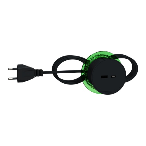 Nova Unica system - Tomada secretária USB AC US Antracite