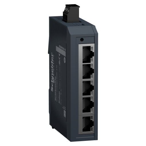 switch de rede, Modicon Networking, modelo padrão não gerido, 5 portas para cabo de cobre