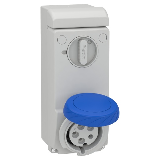 Unika interlocked socket - 32 A - 2P  E - 200...250 V AC - IP65 - wall