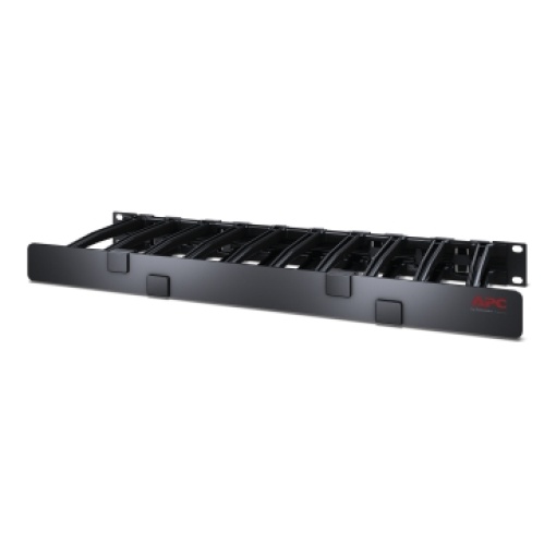 Gestor de Cabo Horizontal, 1U x 6 polegadas de Profundidade, Lado Único com Cobertura