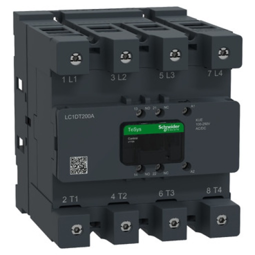 Contactor Avanzado TeSys DECA 200A  4P Control 100-250V ACDC Terminal Evlk