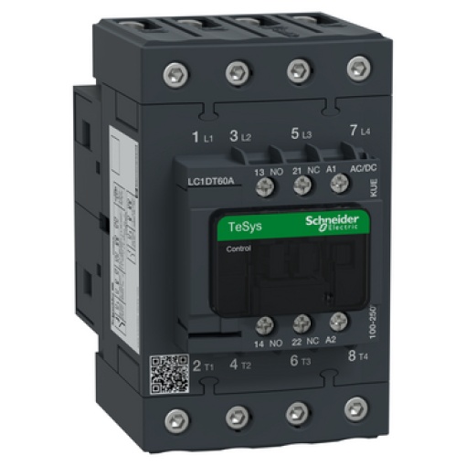 TeSys D contactor 4P 60A AC-1 up to 440V coil 100-250V ACDC Everlink