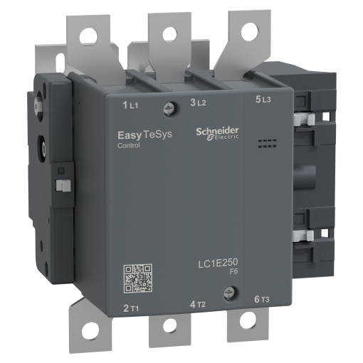 Contator, controle fácil TeSys, LC1E, 3P 3NO, AC-3AC-3e,  440 V, 250 A190 A, bobina 110 V CA, 60 Hz