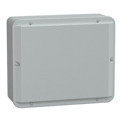 Caixa industrial de metal - cobertura básica baixa - H307xW257xD116 - IP55 - cinzento RAL 7035