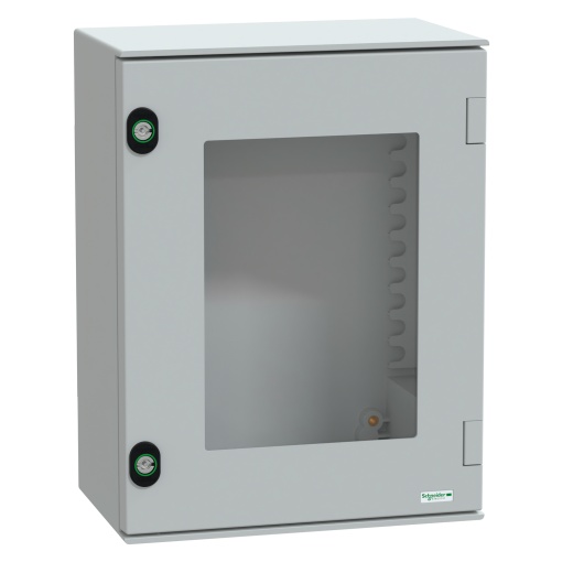 Caixa poliéster monobloc IP66 - H430xW330xD200mm porta envidraçada