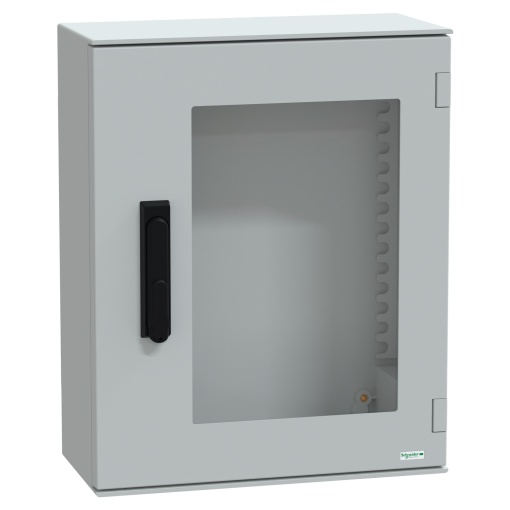 wall-mounting encl. polyester monobloc IP66 530x430x200mm 3p.lock glazed door