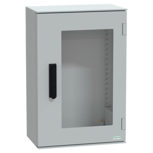wall-mounting encl. polyester monobloc IP66 647x436x250mm 3p.lock glazed door