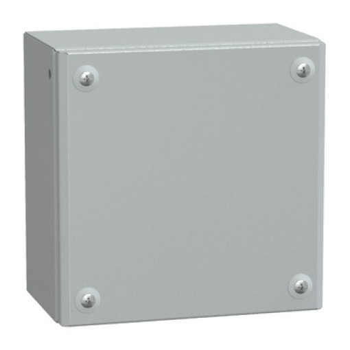 Metal industrial box plain door H200xW200xD120 IP66 IK10 RAL 7035