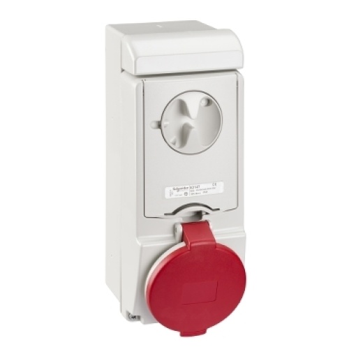 Unika interlocked socket - 32 A - 3P  N  E - 380...415 V AC - IP44 - wall
