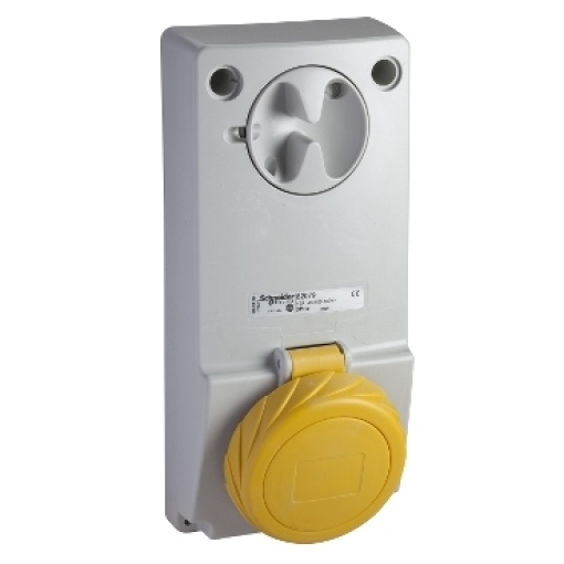Unika interlocked socket - 32 A - 3P  E - 100...130 V AC - IP65 - panel