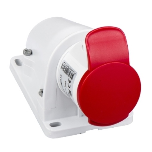 PratiKa socket - screw - angled - 16A - 2P  E - 380...415 V AC - wall