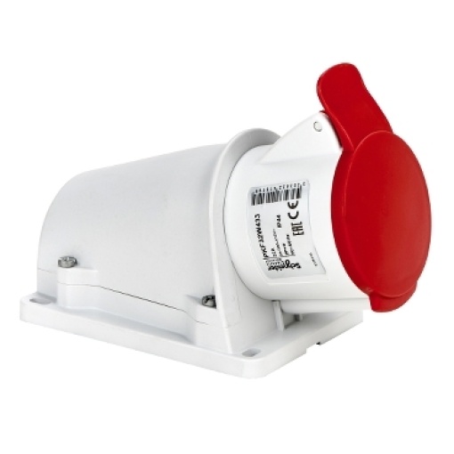 PratiKa socket - screw - angled - 32A - 2P  E - 380...415 V AC - wall