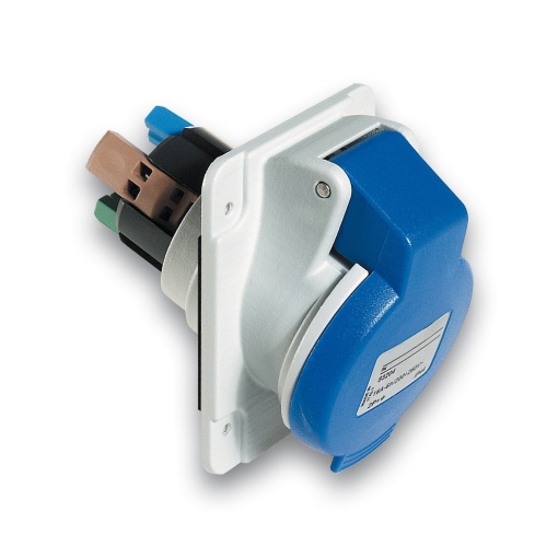 PratiKa socket - fast - angled - 32A - 3P  E - 200...250 V AC - panel