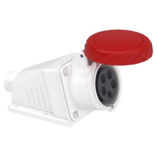 PratiKa socket - screw - angled - 16A - 3P  N  E - 380...415 V AC - wall
