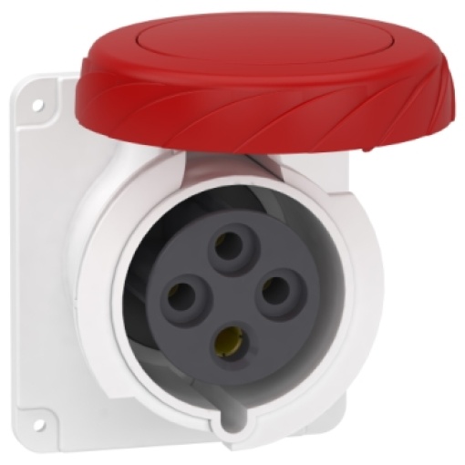 PratiKa socket - fast - straight - 32A - 3P  E - 380...415 V AC - panel