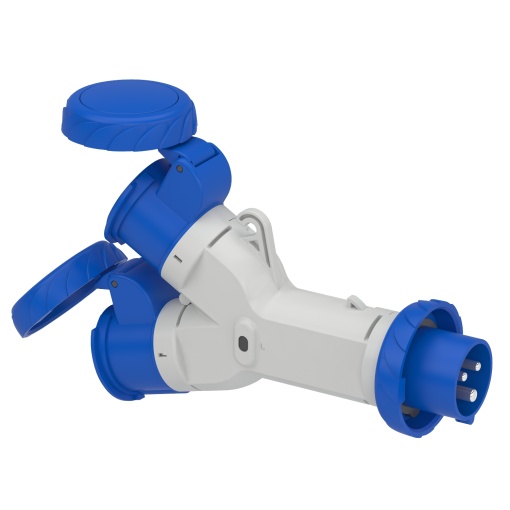 PratiKa multiple adapter - 2 industrial sockets - 16 A - 2PE - 220V AC - IP67