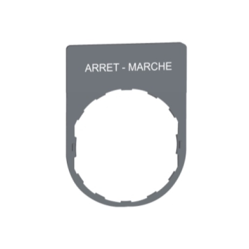 Placa inscrição 30x40mm "arret-marche"