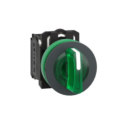 selector flush   luminosous verde 3 posições fijas 24v ca  d