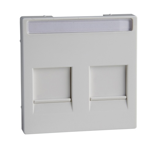 M-Elegance - Centro de tomada RJ45 para ligadores com tampa deslizante e porta-etiquetas - Branco ativo