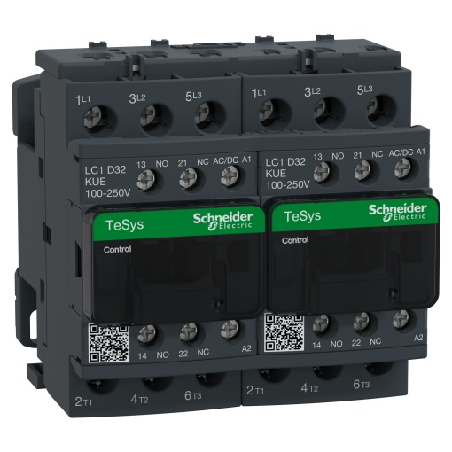 TeSys D reversing contactor - 3P -  440 V - 32 A AC-3 - 100...250 V ACDC coil