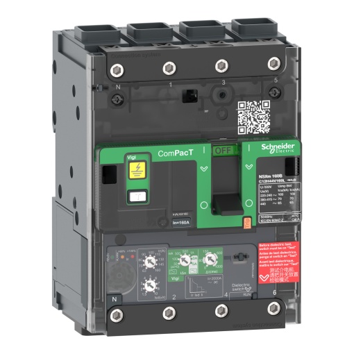 ComPacT DISJUNTOR NSXm160H 70kA CA 4P 160A 4,1 ELINK