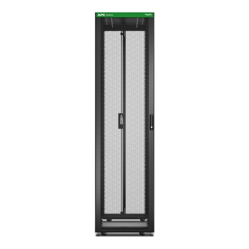 Easy Rack 600mm  48U  1000mm, com teto, rodas, pés e 4 suportes, sem paineis laterais, parte inferior, preto