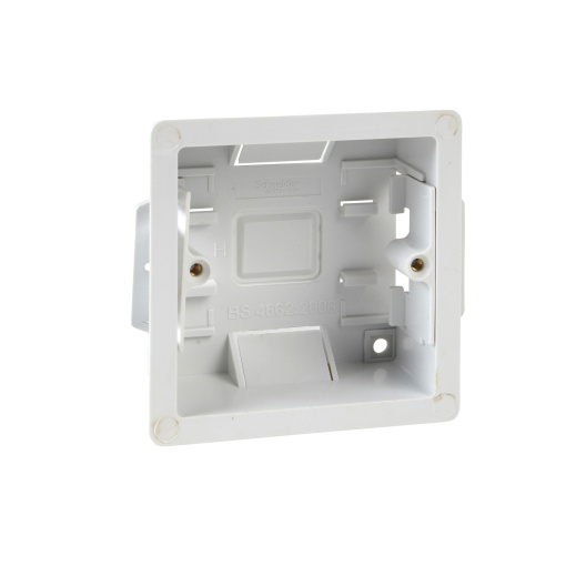 Exclusive Square edge white moulded - ceiling dry lining box - 1 gang - white