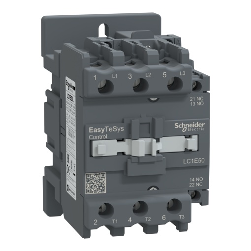 Contator, Easy TeSys Control, LC1E, 3P 3NO, AC-3AC-3e, 440 V, 50 A, bobina de 24 V CA, 5060 Hz