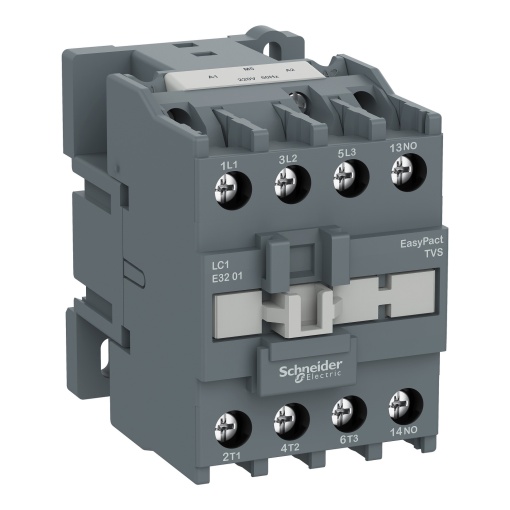 Contator, Easy TeSys Control, LC1E, 3P 3NO, AC-3AC-3e, 440 V, 32 A, bobina de 110 V CA, 50 Hz, 1 contacto auxiliar NC