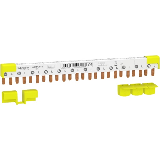Acti9 iC40 - Pente de ligação 1PN - 12 módulos - 80A