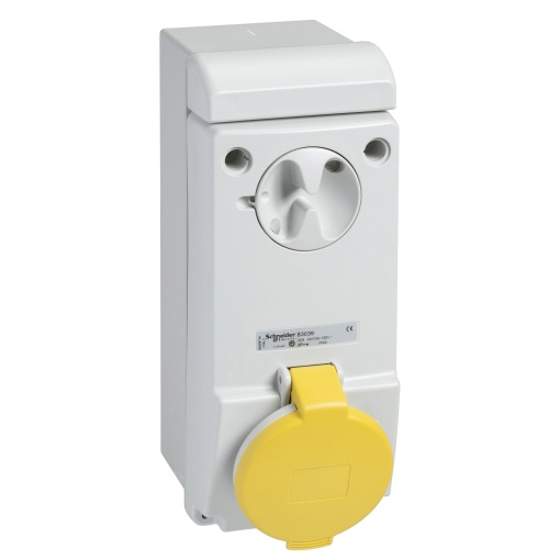 Unika interlocked socket - 32 A - 2P  E - 100...130 V AC - IP44 - wall